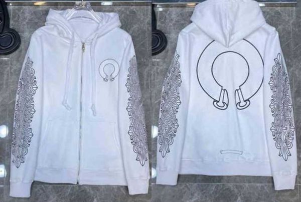 

men's hoodies & sweatshirts 3a classic mens zipper ch hoodies designer horseshoe sanskrit cross print pullover heart hoody sweatshirts, Black