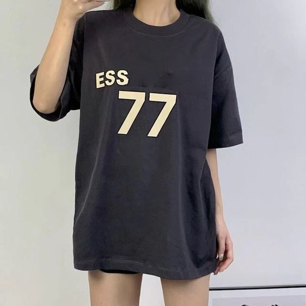

designer shirts essent t shirt street casual essentail tshirt loose men women summer luxury shorts essen tshirts chest print fashion tees e, White