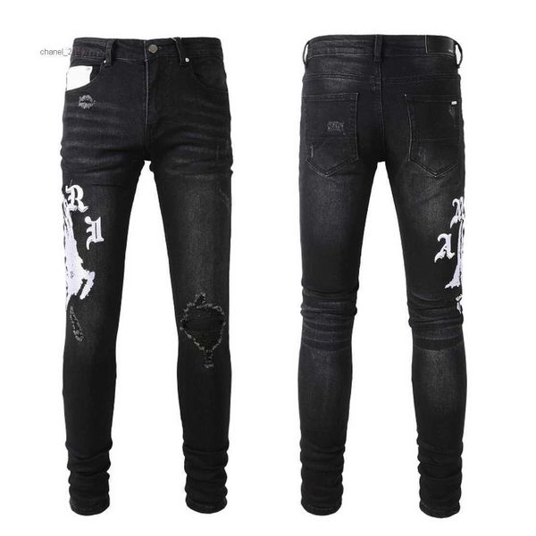 

2023 new arrivals mens luxury designer denim jeans holes trousers jean coolguy biker pants man clothing #881, Blue