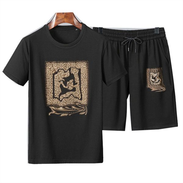 

mens tracksuits t shirt sets plush letter streetwear casual breathable summer suits shorts tees outdoor sports asian size m3xl suits sports, Gray