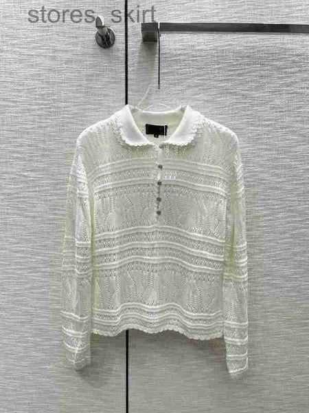 

women's sweaters designermilan runway sweater 2023 new spring lapel neck long sleeves women's sweaters high end jacquard cardigan, White;black