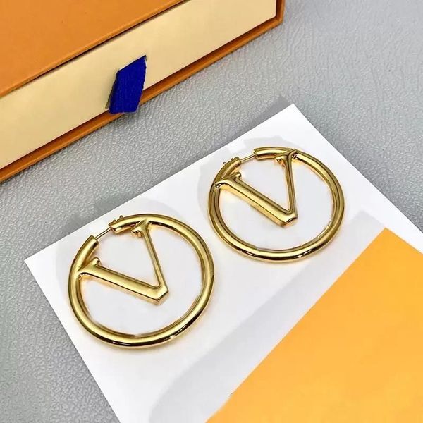 

luxury stud big gold hoop earring for lady women orrous girls ear studs set designer jewelry earring valentine's day gift engagement, Golden;silver