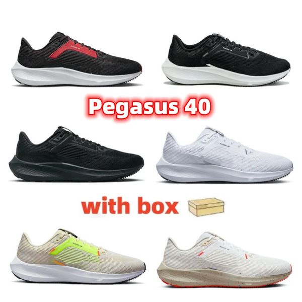 

pegasus 40 white obsidian running shoes white black pn dust man and women trainers sneakers with box