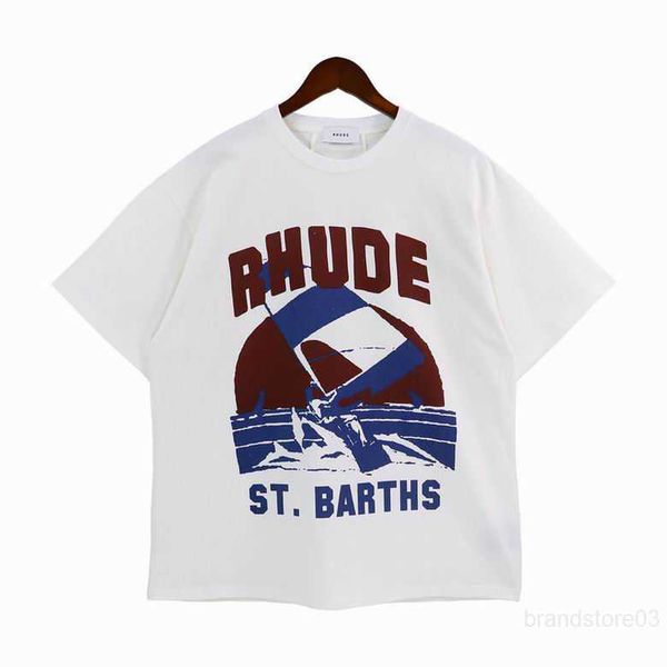 

men's t-shirts 2023 summer mens womens rhude designers for men letter polos embroidery tshirts clothing short sleeved tshirt large tees, White;black