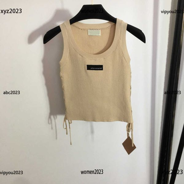 

women knits diesel embroidered letters on chest knit vest sleeveless slim fit with side straps pullover april12, White