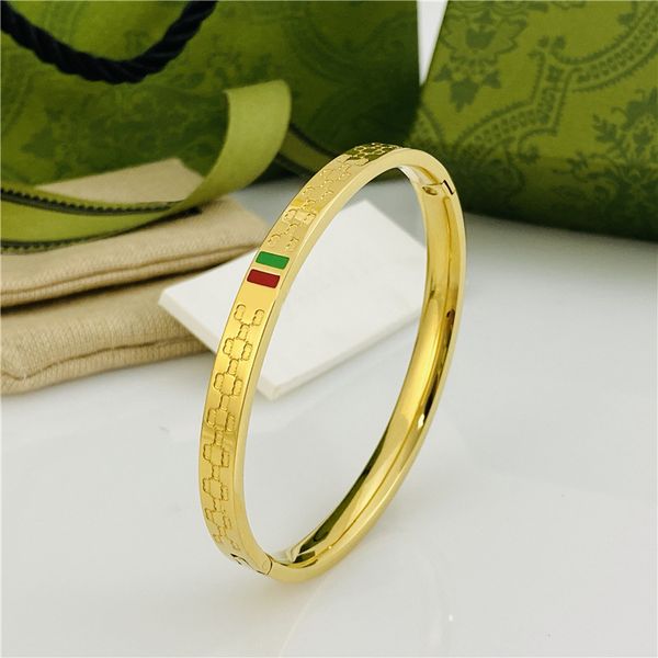 

bracelet silver red green gold bracelet for women luxury love designer jewelry enamel party wedding titanium steel valentines day gift, Black