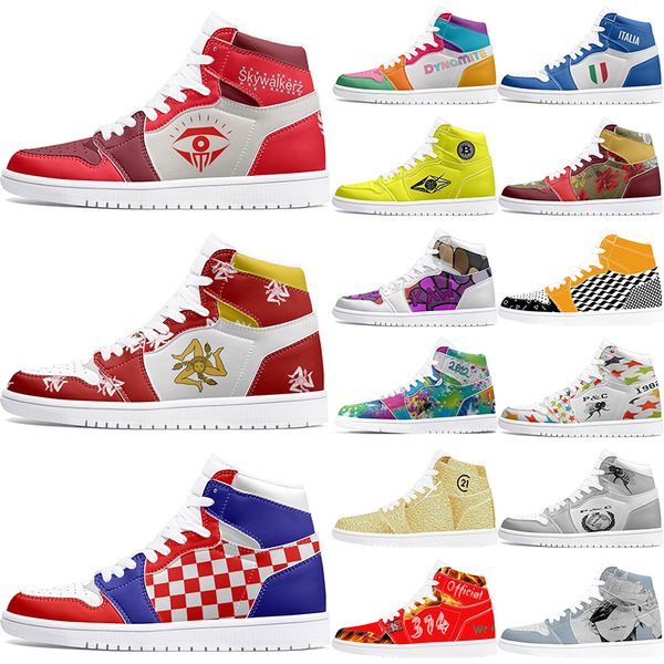 

winter autumn Customized Shoes 1s DIY shoes Basketball Shoes black blue damping males 1 females 1 anime customized figure sports shoes Outdoor Shoe