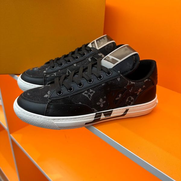 

charlie designer sneakers mens shoes genuine leather sneakers size 35-45 model hy12 06, Black