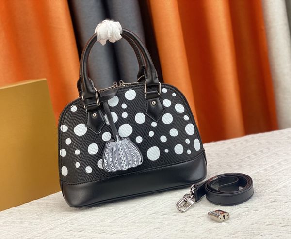 

fashion designer tote bag luxury womens handbags yk alma bb shoulder bags quality leather flower letters totes ladies pumpkin dot makeup pur