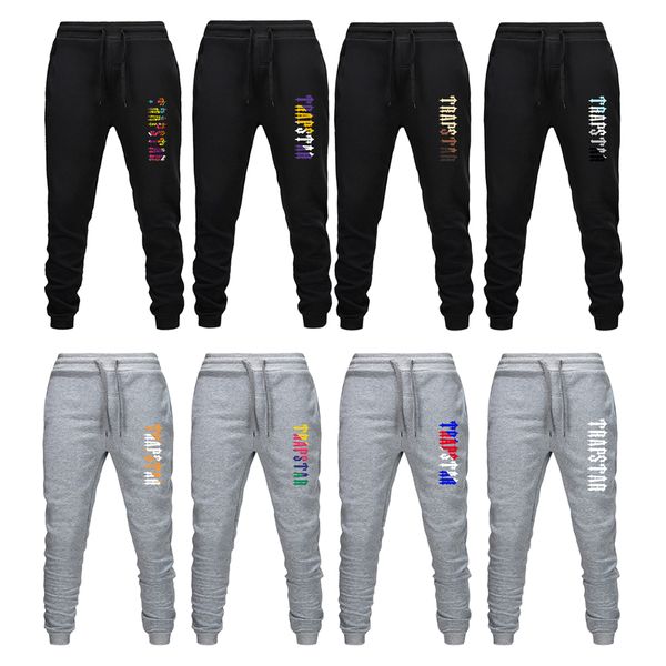 

2 color autumn new men's pants joggers brand trapstar print male trousers casual pants sweatpants jogger casual fitness workout sweatpa, Black