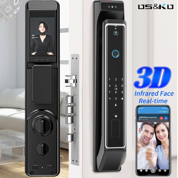 

smart lock tuya wifi electronic lock biometrics fingerprint door password 3d face recognition digital camera el 230414