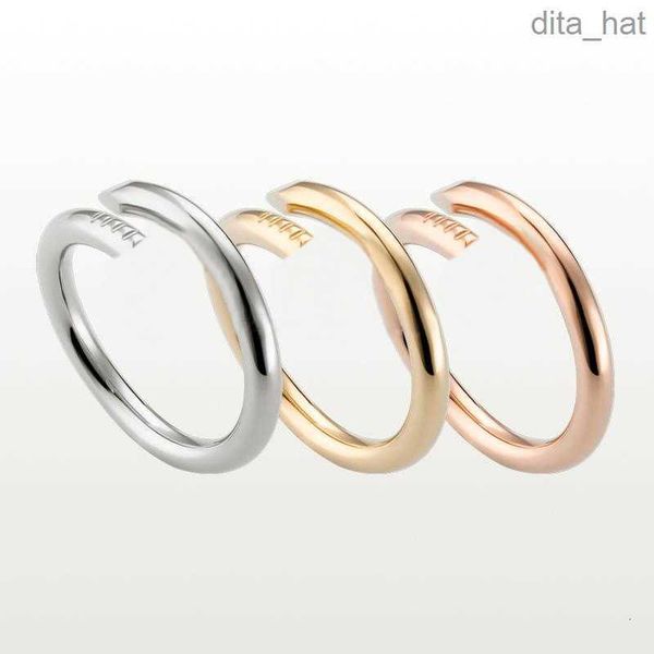 

designer nail ring luxury jewelry midi love just a rings for women titanium steel alloy gold-plated process fashion accessories never fade n, Silver