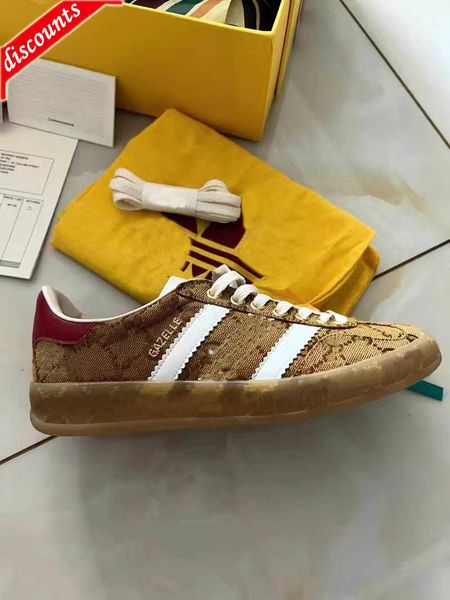 

gazelles originals sneaker mens womens designer casual shoes low retro patchwork collaboration outdoor woman shoe designer sneakers striped, Black