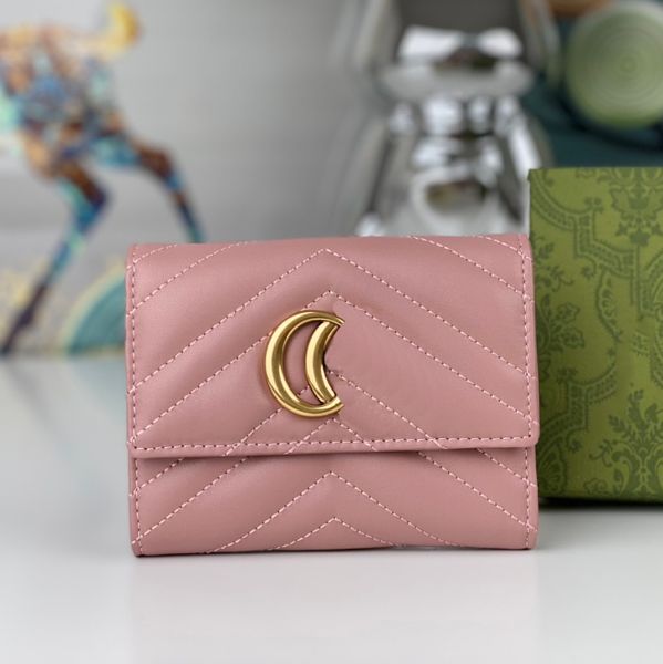 

mens womens short wallets solid color cowhide genuine leather handbag luxurys designers bag ladies quilted travel wallet coin purse with ori, Red;black