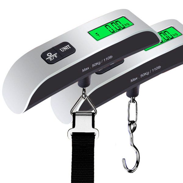 

portable mini electronic scales lcd display electronic hanging digital luggage weighting scale 50kg*10g 50kg /110lb weight balance scales dh