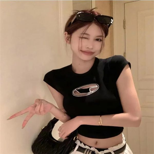 

women's knits & tees women's t-shirt tanks camis fashion diesel oil designer t shirt tees womens letter print short sleeve round, White