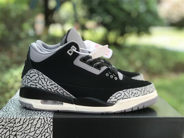 

shoes original wholesale jumpman 3s men 3 off noir black-coconut milk cement grey ck9246-001 classic designer sneakers