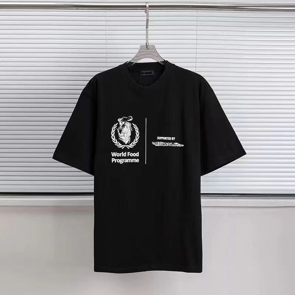 

2023 men's cotton t shirt letter printed t-shirt 100% pure cottons men and women couple tide triangle logo casual 3 colors t-shirts pl, White;black