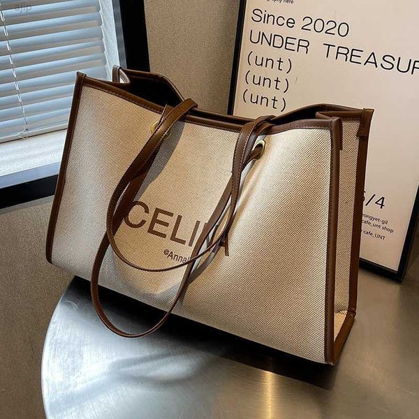 

canvas bag women's large capacity fashionable shoulder class tote