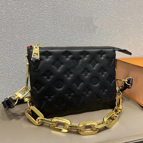 

classic designer bag fashionable bb mini shoulder bag 2023 new chain crossbody bag black gold color matching high grade leather bag