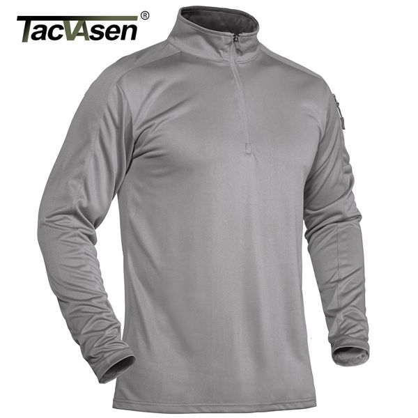 

men's t-shirts tacvasen with zipper pocket long sleeve t-shirts men's tactical t-shirts 1/4 zip collar shirts quick dry military a, White;black