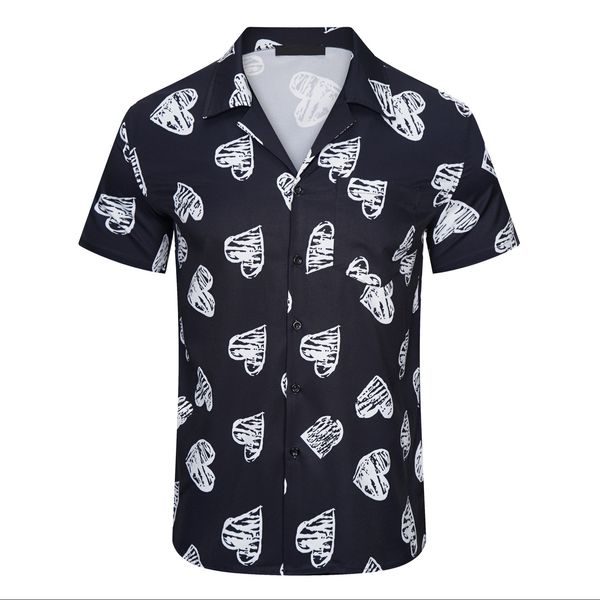 

designer shirt mens button up shirts print bowling shirt floral casual shirts men slim fit short sleeve dress hawaiian t-shirt d02, White;black