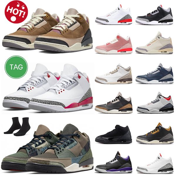 

men 3 basketball shoes 3s sneakers archaeo brown desert elephant fire red rust pink neapolitan racer blue black gold women trainers sports