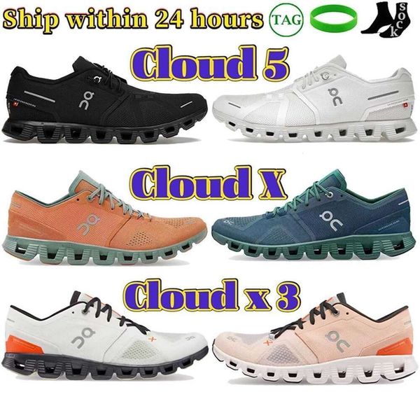 

outdoor shoes Oncloud Shoes Running Men Women Shoes Cloud 5 Midnightnavy White Lily Pink Frost x 3 Ivory Frame Rose Sand Cloud x Black White Orange Ash Mens Womens Desig, No.1 all black