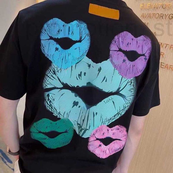 

men's t-shirts designer american hip hop short sleeve t shirt men women cotton sweatshirt designer tshirt lip print fashion pullover ro, White;black