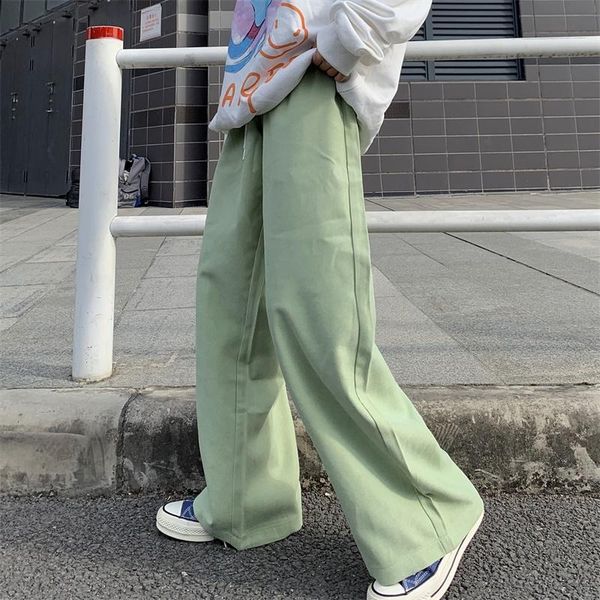 

pants baggy men wide leg pants korean spring autumn solid color straight overalls casual trousers man and women bottoms y2k clothes, Black