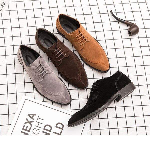 

men shoes mens genuine leather business dress retro gentleman formal carved brogue formal shoes high quality, Black