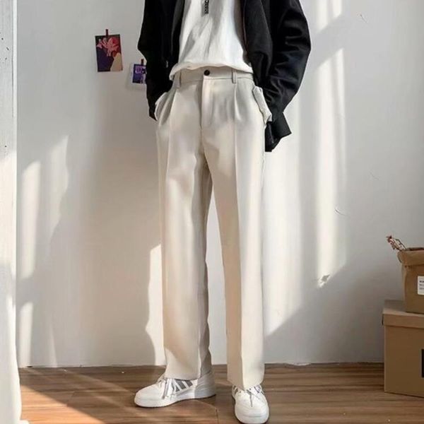 

pants summer thin casual pants men's fashion gray khaki black suit pants men korean loose straightleg dress pants mens trousers s4xl