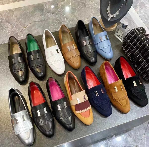 

latest luxury dress platform shoes 100% leather designers loafers office women casual classic soles comfortable trainers fashion set of flat, Black