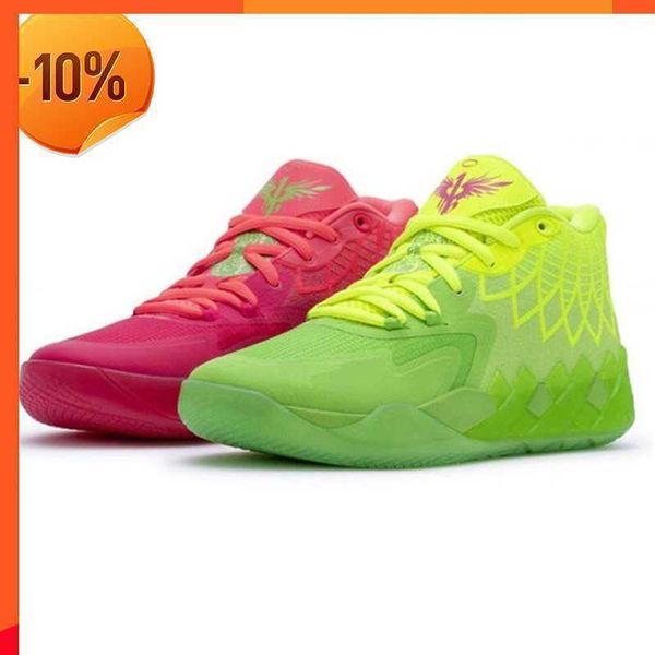 

2023 lamelo ball la melo basketball shoes 2023 fashion mens mb 01 mb1 mlamelos rick and morty green red metallic gold yellow triple blac, Black