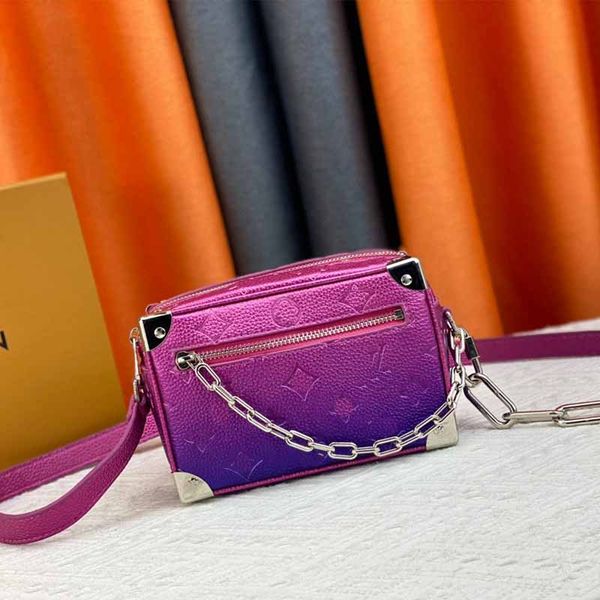 

luxury designer bag women's box crossbody bag leather impression handbag chain ornament shoulder messenger bag printed letter lady&#039