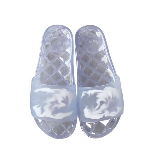 

womens rubber jelly sandals clear pool sandals shoes translucent crystal sandal shoes retro platform flip flops men flat slide luxury design, Black