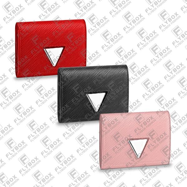 

woman designer luxury fashion casual twist wallets coin purse key pouch 5a m62934 m64413 m64414 credit card holder fast dlivery, Red;black