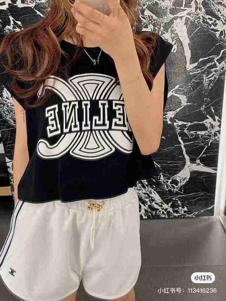 

women's hoodies & sweatshirts designer 23 spring/summer new classic letter print loose versatile short sleeveless tank women 1a2j, Black