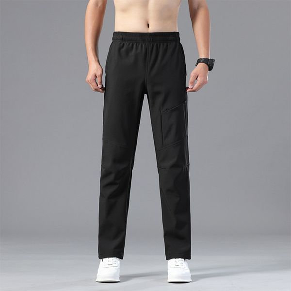 

lu men jogger long pants sport yoga outfit fleece gym pockets sweatpants jogging pants mens casual elastic waist fitness 3 colors 3xlsize ll