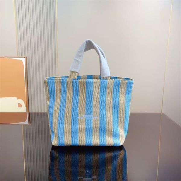 

crossbody straw bags lady summer travel woven totes bag small size cute retro letters printed enamel triangle decorate luxurys crossbody han