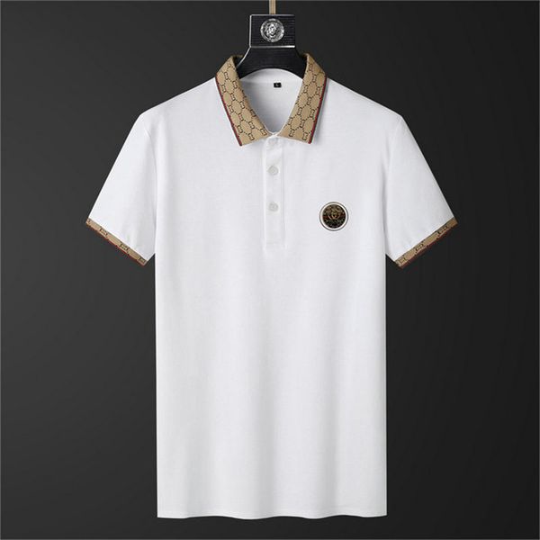 

men's tee polo black and white color fashion casual business classic embroidered head brand 100 cotton street hip hop wear palm guillot, White;black
