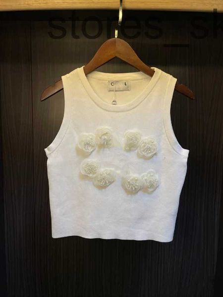

women's tanks & camis designernew french fashion brand womens tank sleeveless woman sweater outdoor sports beads embroidery 2c letters, White