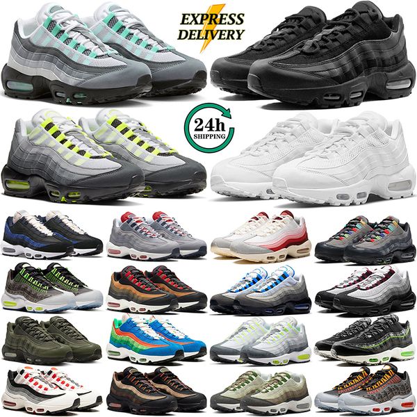 

95 95s men women running shoes Triple black white neon Hyper Turquoise Chile Red orange Photo Blue Polar Grey Total Volt mens trainers outdoor sneakers