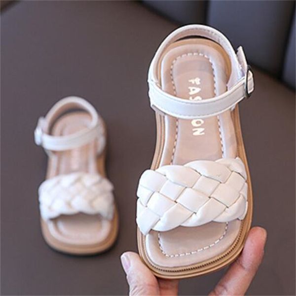

kids shoes toddler infant sandals slipper casual sneaker anti-slip soft leather weave children boys girls summer shoe, Black;red