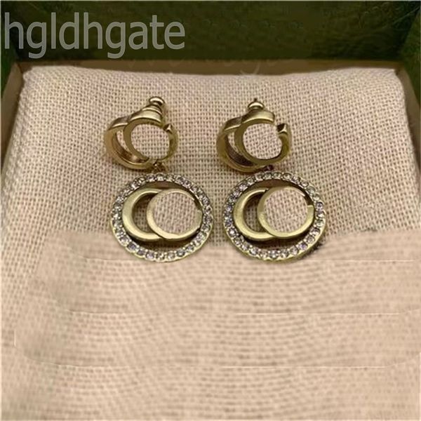 

metals letters stud earrings for women luxury earrings small dangling ohrringe g double punk jewellery wedding golden color ice out designer, Silver