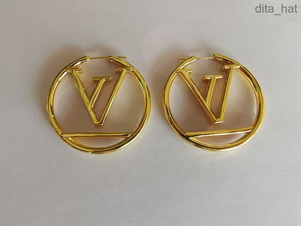 

2022 gold hoop earrings for lady women party wedding lovers gift engagement jewelry bride, Golden;silver