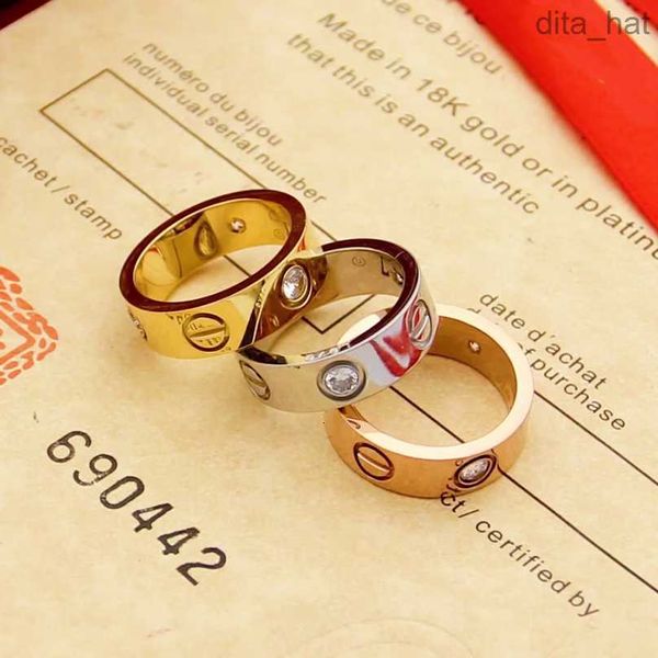 

love ring gold dimond designer rings for women gift anniversary stainless steel silver plated 18k rose never fade not 4mm 5mm 6mm engagement