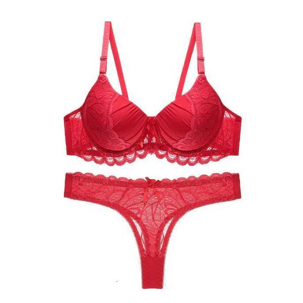 

multicolor women's lace strap bralette and panty lingerie push up underwear of women thong bra, Red;black