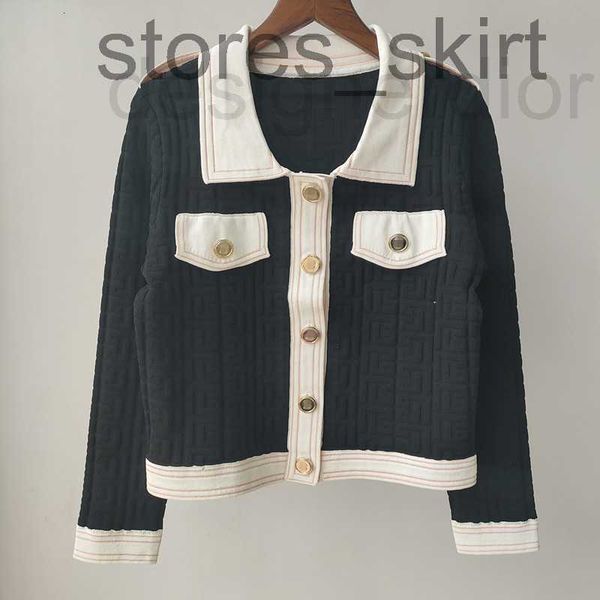 

women's knits & tees designerwomen's knits & tees designer 22 autumn new lapel single breasted maze jacquard slim knit cardigan wo, White