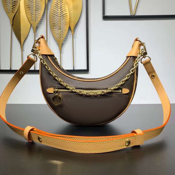 

fashion classic woman bag shoulder bag handbag loop bag crescent pea bag half-moon baguette underarm handbag crossbody metal chain original